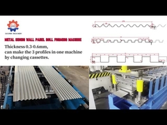 0.3-0.8mm Dicke Snap Lock Dach Wandblech Roll Formmaschine mit Perforationen